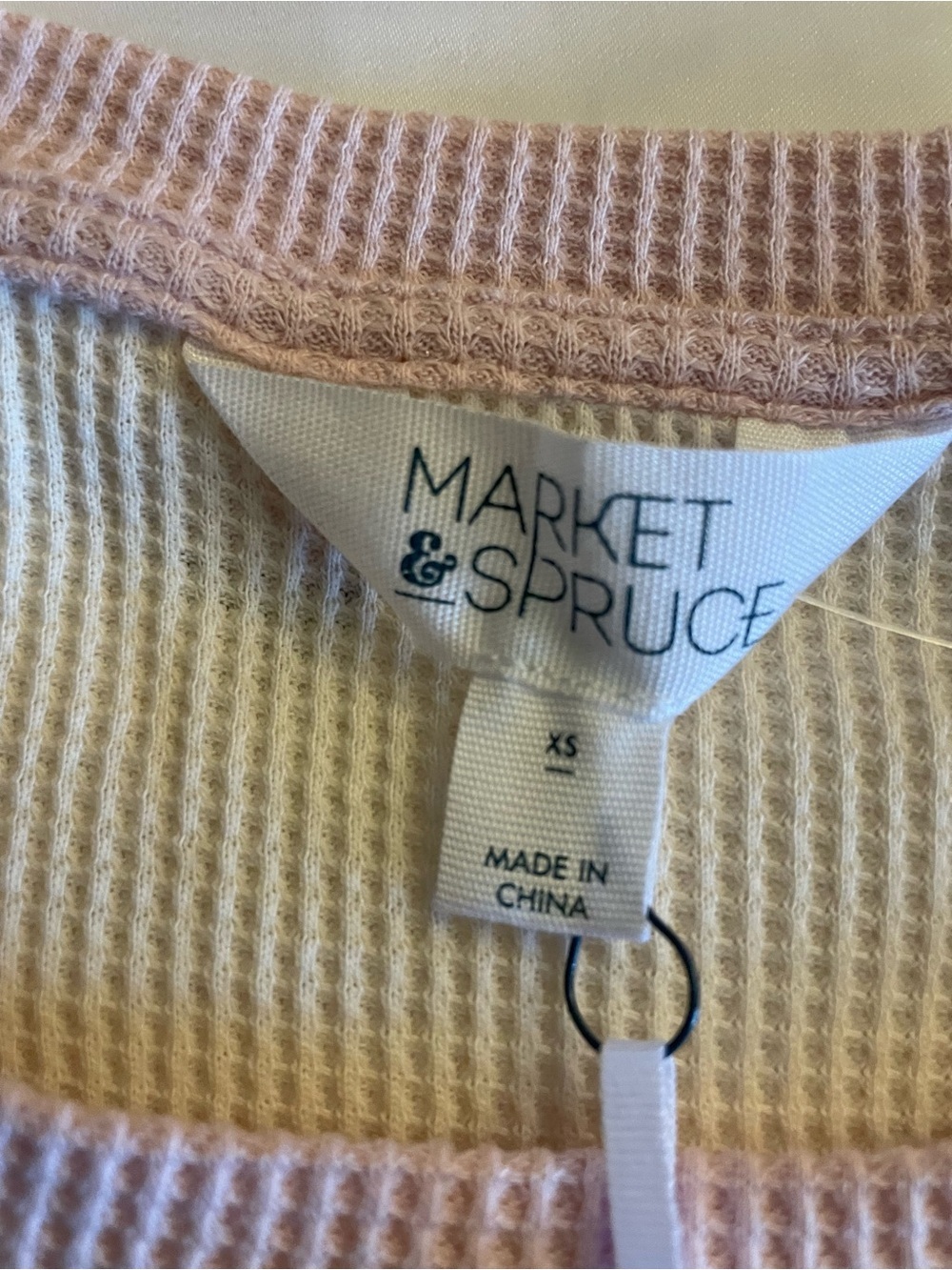 Market & Spruce | Two-Tone Waffle Knit Crewneck Long Sleeve | Women’s Top | NWT - Picture 9 of 14